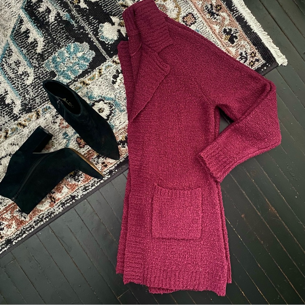 Candie’s Maroon Open Sweater Cardigan
